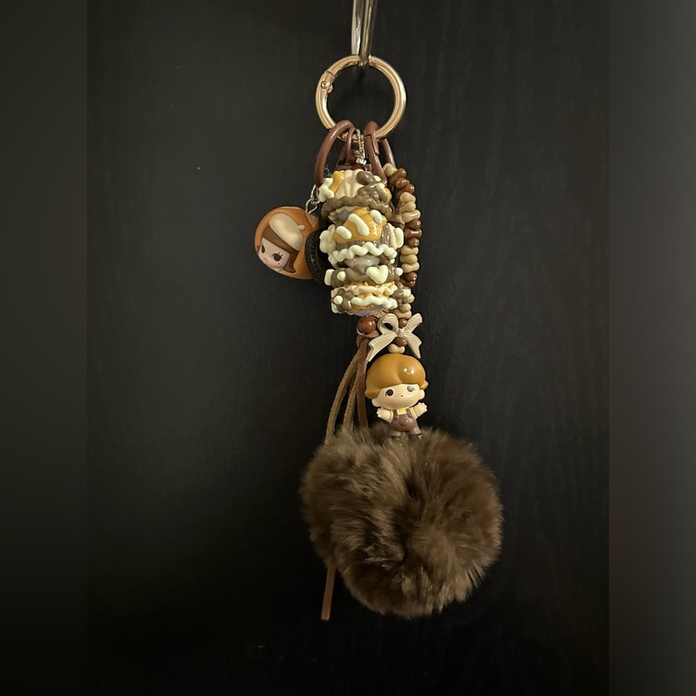 Dimoo and Molly Fuzzy Ball Key Charms